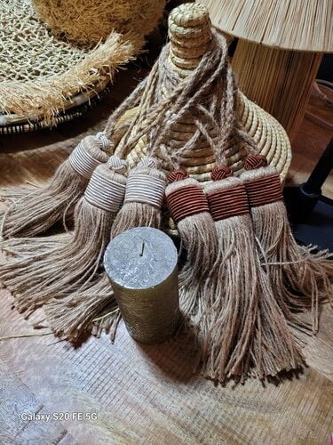 Pompons de passementerie ficelle de chanvre