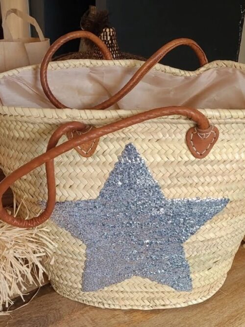 Panier de plage ETOILE anses en cuir