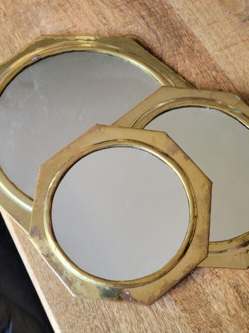 Trilogie miroirs laiton OCTO rond