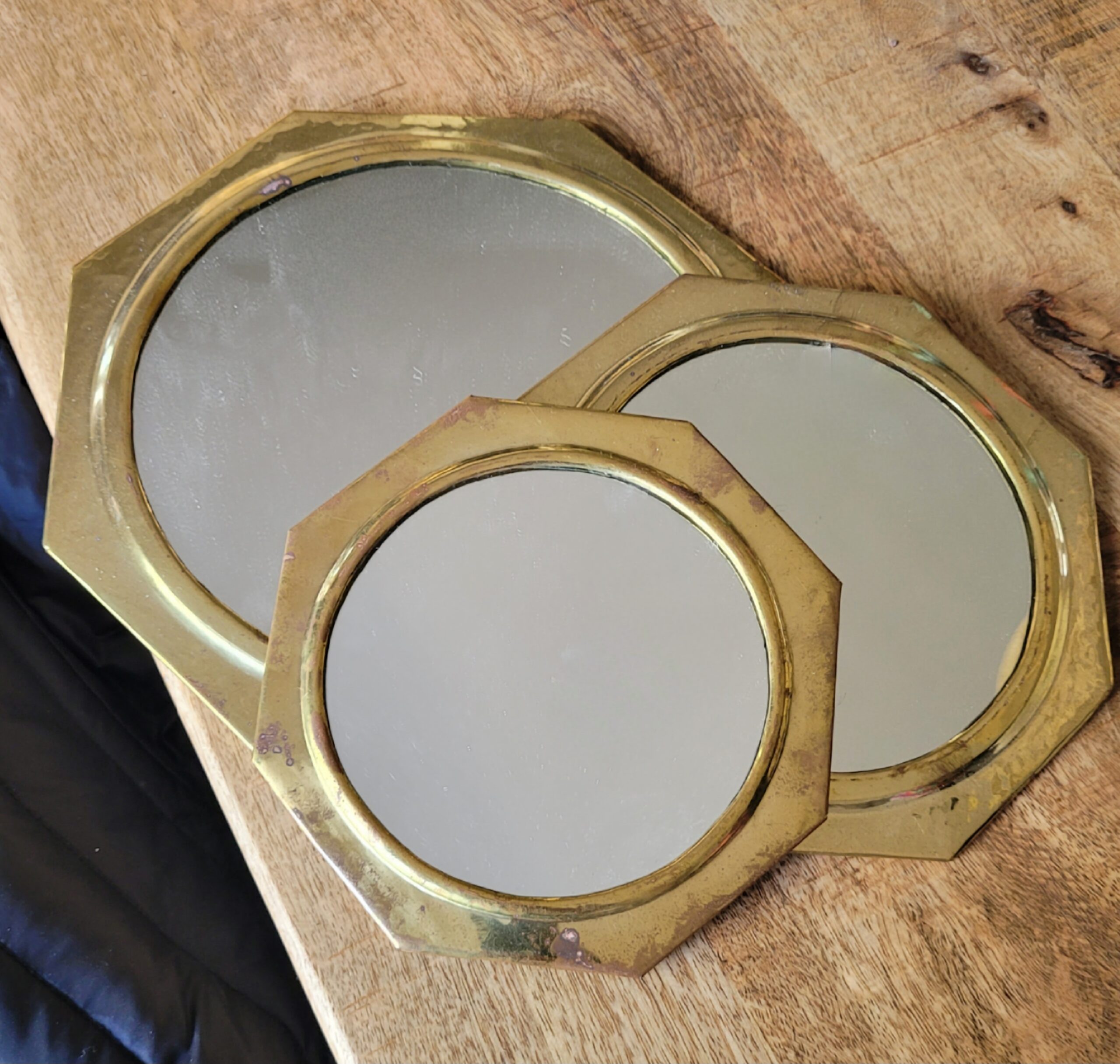 Trilogie miroirs laiton OCTO rond