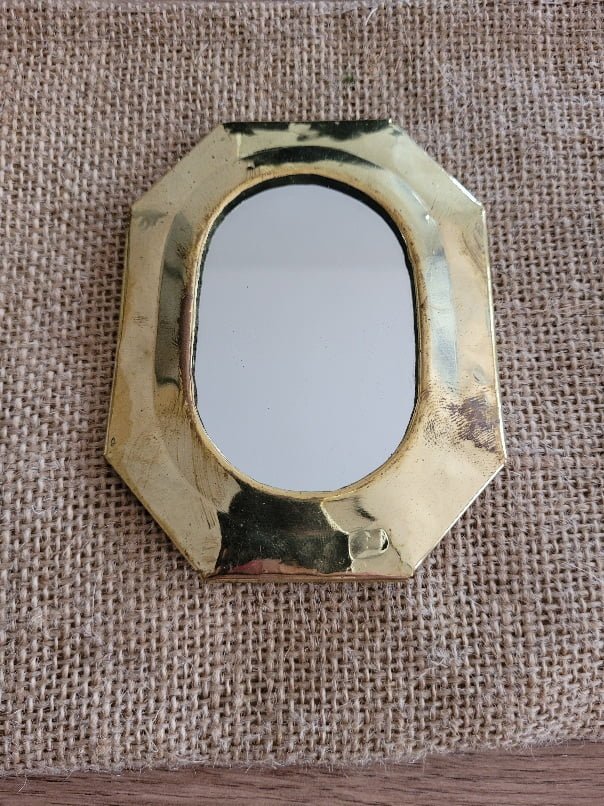 1 Miroir de poche laiton