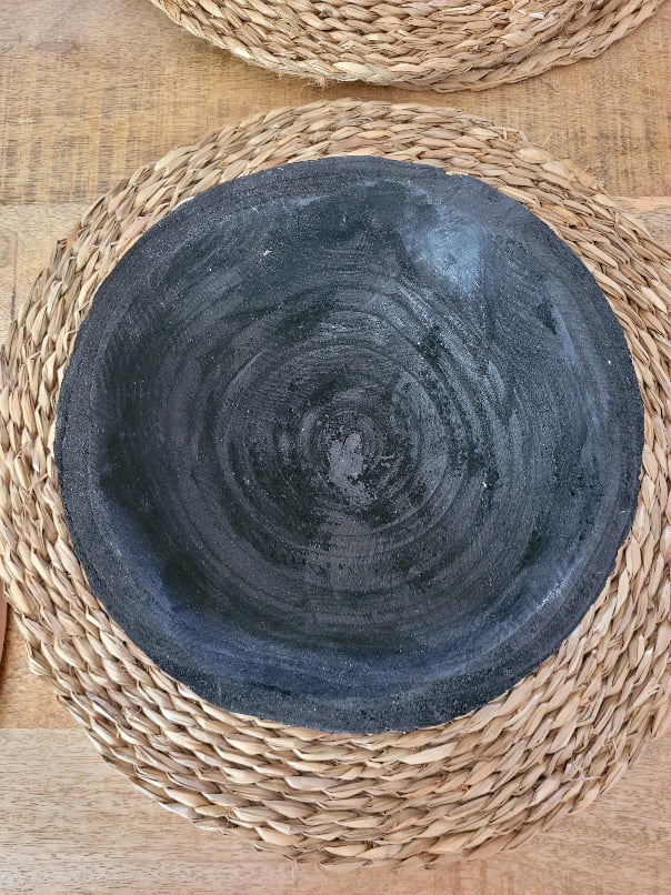 Vide poche en bois brut noir